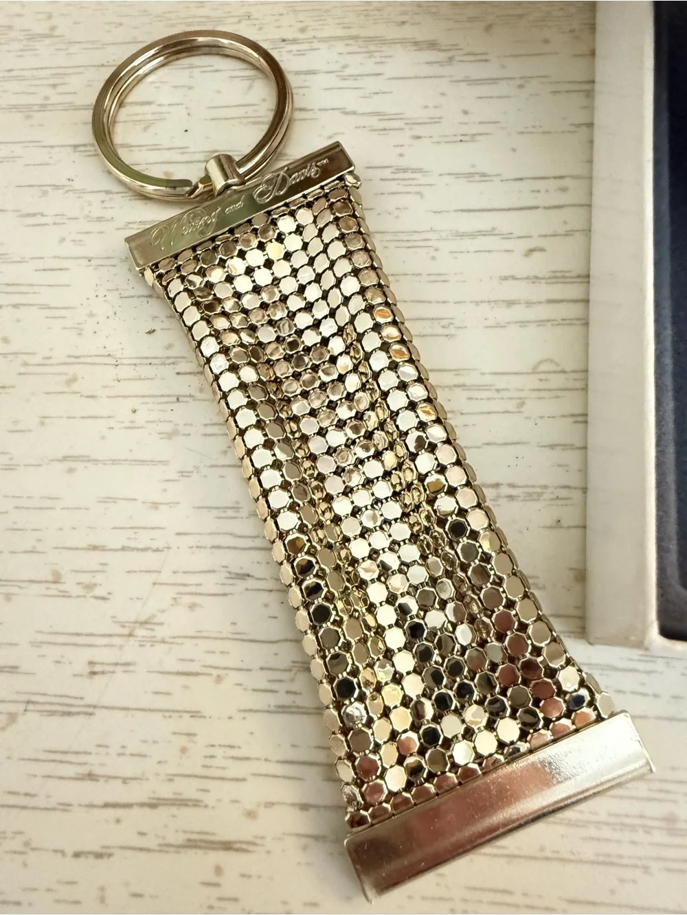 Vintage Whiting & Davis Gold Mesh Keychain NWT